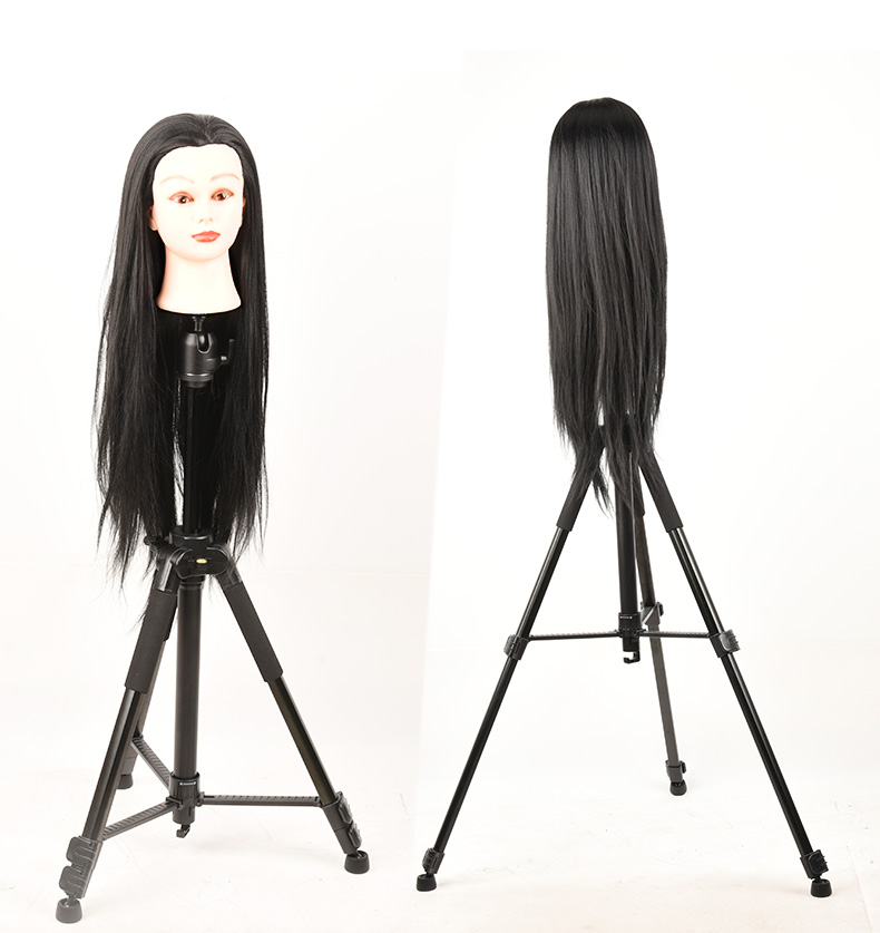 Q3014 Professional hair salon school head tripod Hot sale foldable human hair wig stand mannequin head tripod